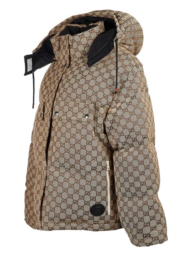 GG Canvas Hooded Padding Brown - GUCCI - BALAAN 3