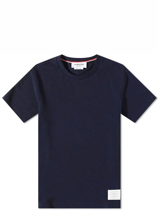 Classic Pique Rib Side Insert 4-Bar Short Sleeve T-Shirt Navy - THOM BROWNE - BALAAN 2