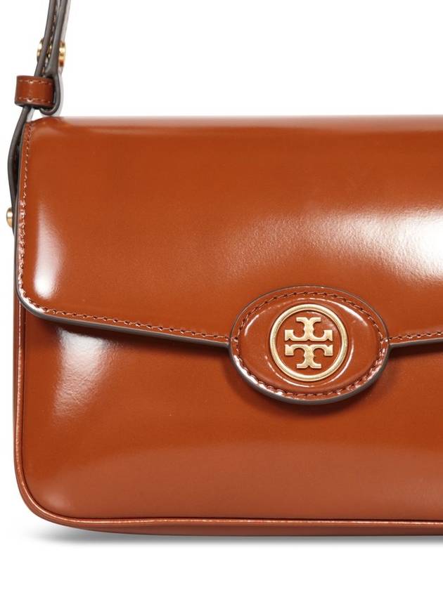 Robinson Spazzolato Convertible Logo Shoulder Bag Marone - TORY BURCH - BALAAN 4