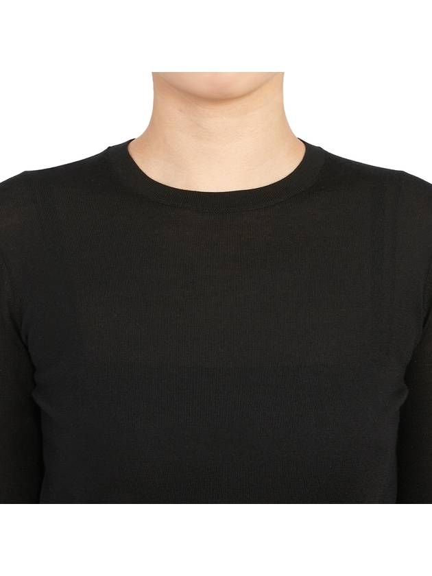 Regal Wool Crew Neck Knit Top Black - THEORY - BALAAN 7