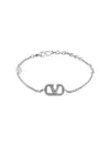 Valentino 5W2J0F84 YCW 68S J0F84 Garavani V logo crystal bracelet - RED VALENTINO - BALAAN 1