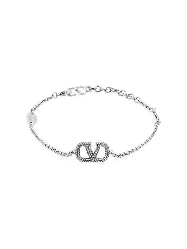 Valentino 3W2J0F84 YCW 68S J0F84 Garavani V logo crystal bracelet - RED VALENTINO - BALAAN 1