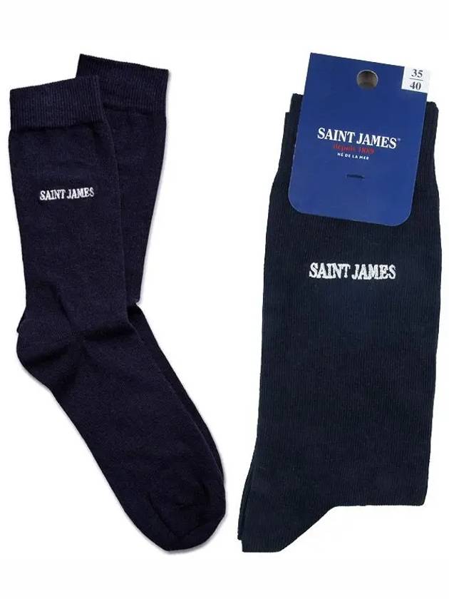 Embroidered logo plain socks 1189 MARINE - SAINT JAMES - BALAAN 1