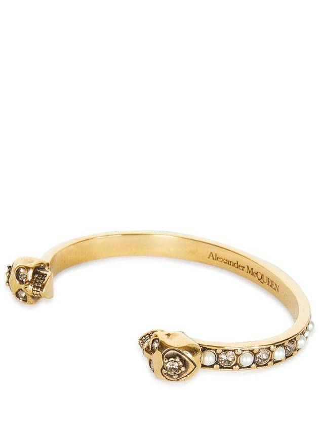 Twin Skull Thin Bracelet Gold - ALEXANDER MCQUEEN - BALAAN 4