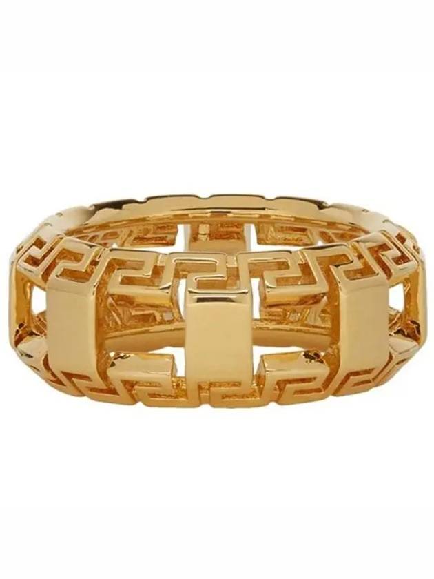 GREEK motif cutout gold tone ring DG56399 DJMT D00O - VERSACE - BALAAN 1