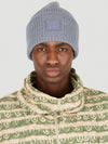 Face Patch Ribbed Wool Beanie Grey Melange - ACNE STUDIOS - BALAAN 6