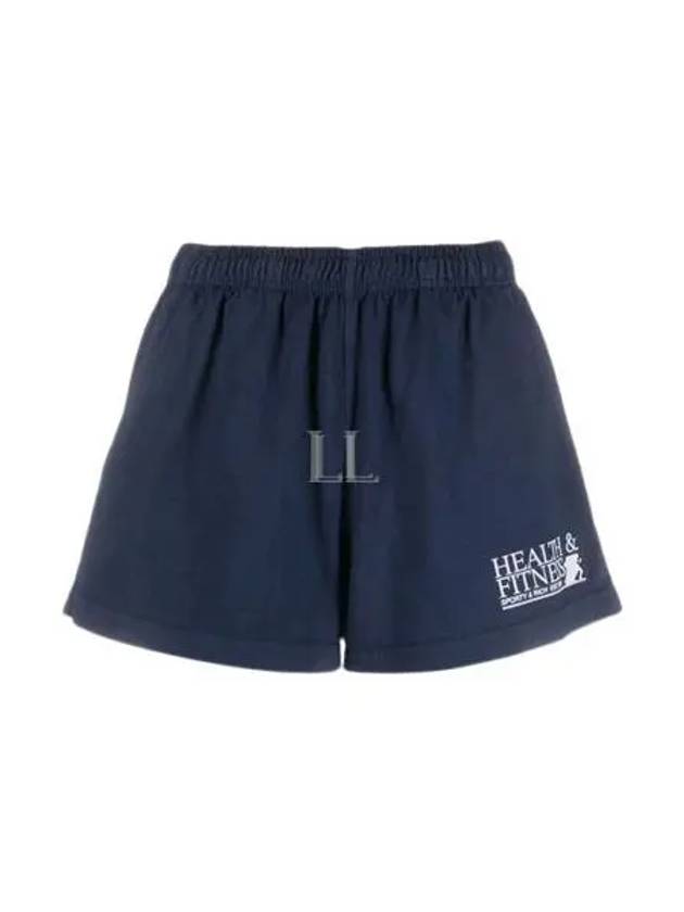 Women's Logo Print Shorts Pants Navy SH861NA LOGO PRINT SHORTS PANTS - SPORTY & RICH - BALAAN 2