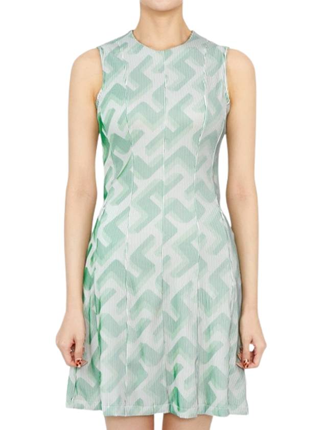 Golfwear Gillian 3D Sleeveless Midi Dress Light Green - J.LINDEBERG - BALAAN 1