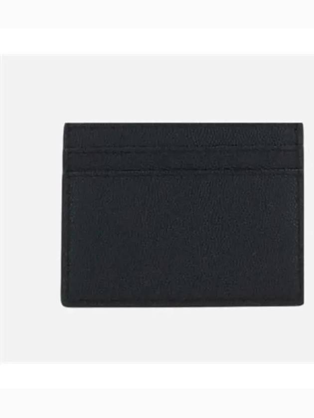 Embossed Leather Card Wallet Black - SAINT LAURENT - BALAAN 4