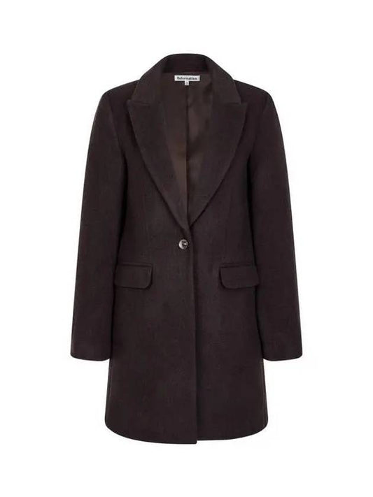 Peaked lapel one button wool coat dark brown - REFORMATION - BALAAN 1