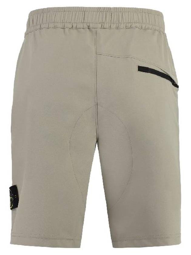 Stretch Nylon Badge Bermuda Shorts Dove Grey - STONE ISLAND - BALAAN 4