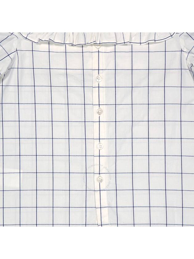 Bonpoint Girls White Lait Embroidered Checked Cotton Blouse, Size 6Y - BONPOINT - BALAAN 3