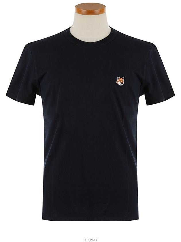 Fox Head Patch Classic Short Sleeve T-Shirt Navy - MAISON KITSUNE - BALAAN 3