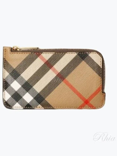 Check Corner Zipper Card Wallet Sand - BURBERRY - BALAAN 2