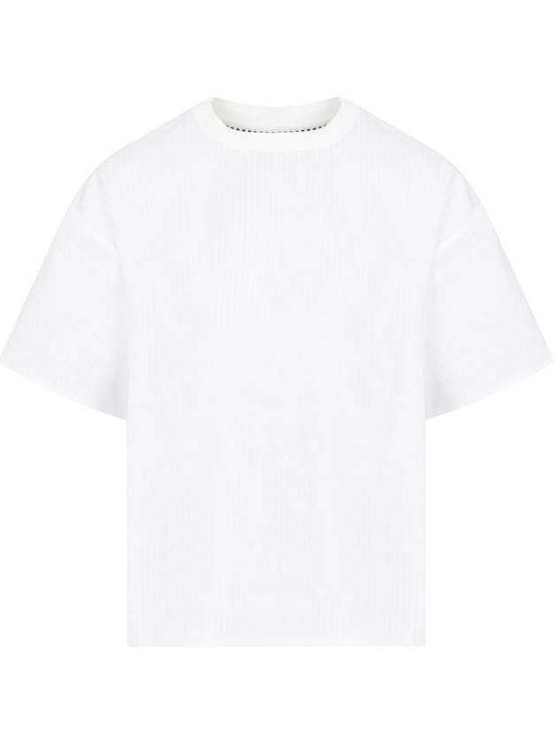 Double Layer Cotton Check Short Sleeve T-Shirt White - BOTTEGA VENETA - BALAAN 2