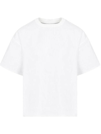 Double Layer Cotton Check Short Sleeve T-Shirt White - BOTTEGA VENETA - BALAAN 2