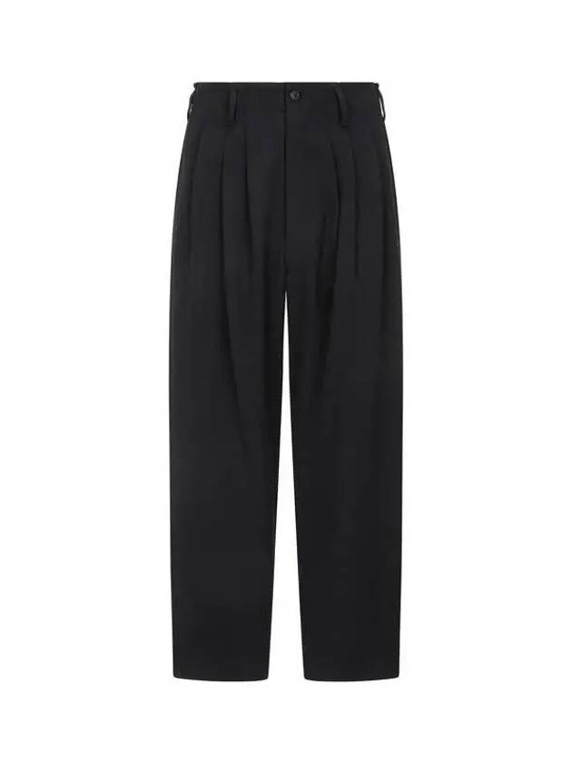 Yohji Yamamoto HOMME Pleated Balloon Wool Twill Pants Black - YOHJI YAMAMOTO - BALAAN 1