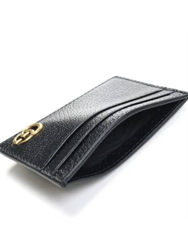 GG Marmont Leather Card Wallet Black - GUCCI - BALAAN 4