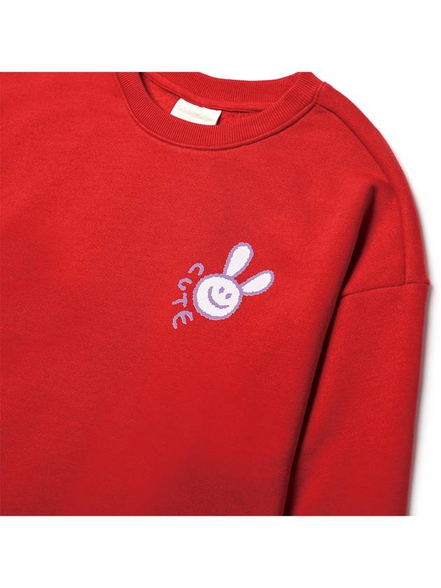 Brushed Options Smiling Rabbit Sweat Shirts RED - LE SOLEIL MATINEE - BALAAN 4