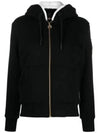 Madison Bunny Logo Gold Hardware Hooded Zip Up Black - MOOSE KNUCKLES - BALAAN 2