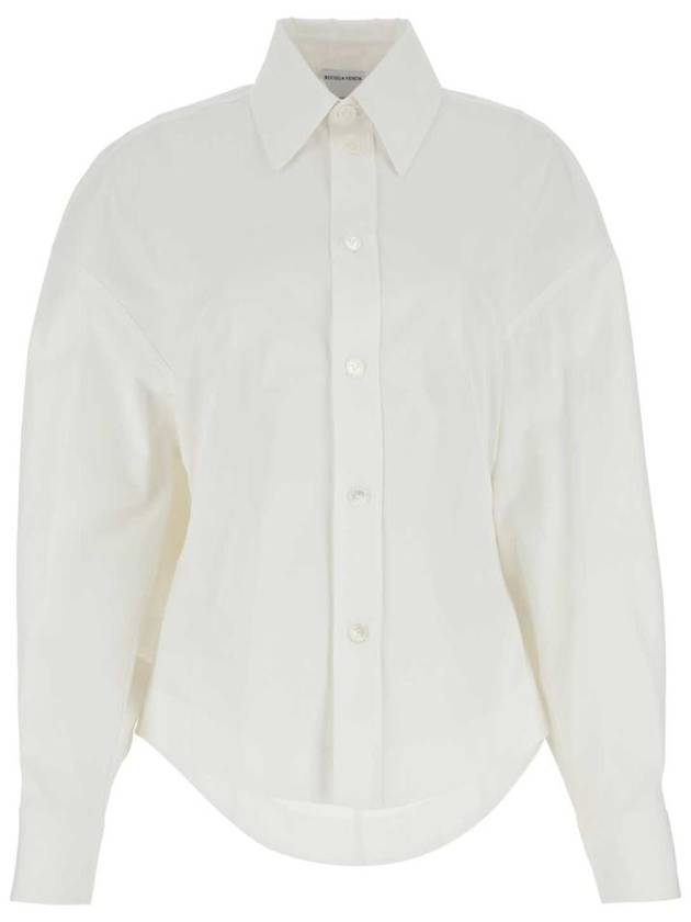 Women's Compact Cotton Long Sleeve Shirt Chalk - BOTTEGA VENETA - BALAAN 2