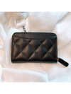 Classic Zipped Coin Purse Grained Calfskin & Gold Black - CHANEL - BALAAN 3