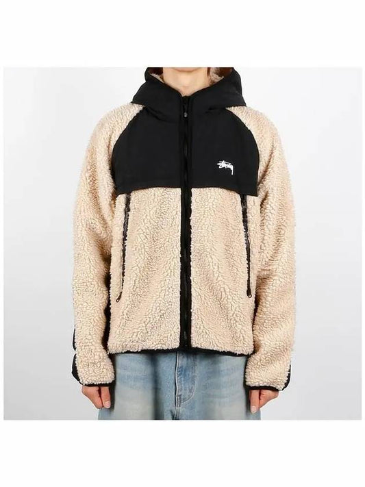 118530 F 1032 BEIGE Sherpa paneled hooded jacket - STUSSY - BALAAN 2