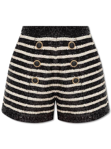 Balmain Sequin Shorts, Women's, Black - BALMAIN - BALAAN 1