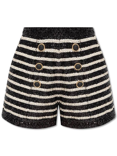 Balmain Sequin Shorts, Women's, Black - BALMAIN - BALAAN 1