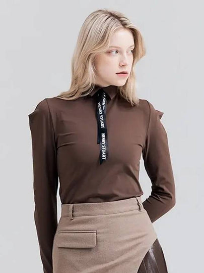 Golf women s puff sleeve brushed collar t shirt brown - HENRY STUART - BALAAN 2