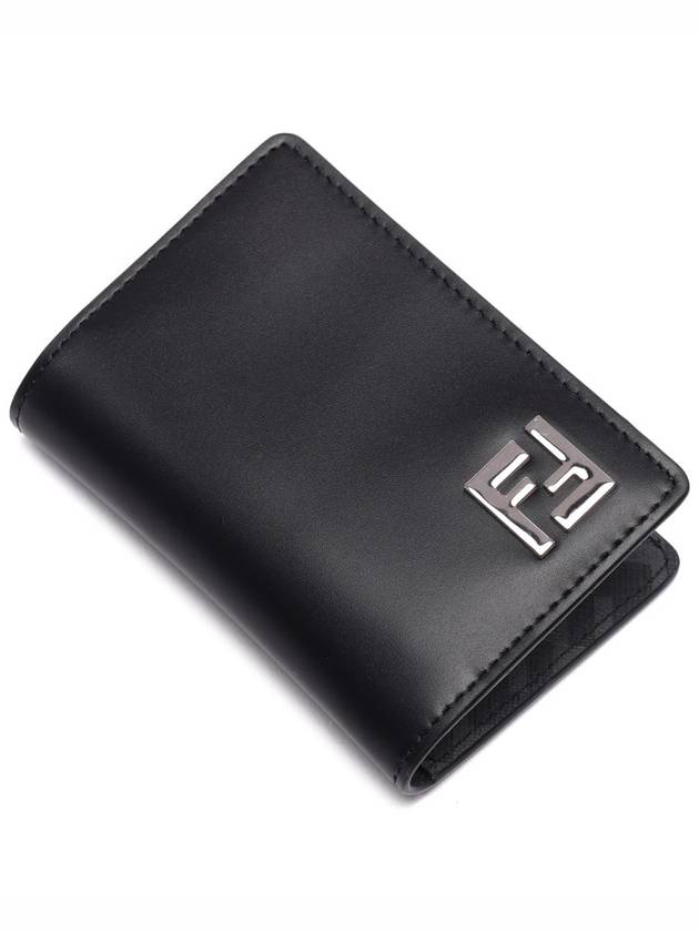 FF Square Leather Card Wallet Black - FENDI - BALAAN 6