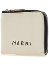 Stitch Logo Calfskin Card Wallet Ivory - MARNI - BALAAN 3