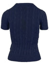 Embroidered Pony Pocket Knit Top Navy - POLO RALPH LAUREN - BALAAN 4