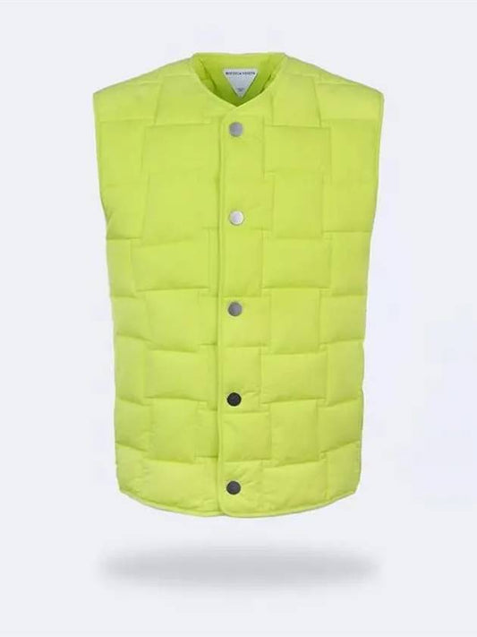 Intrecciato Tech Quilted Vest Acid Kiwi - BOTTEGA VENETA - BALAAN.