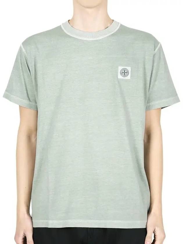 Logo Crew Neck Cotton Short Sleeve T-Shirt Sage - STONE ISLAND - BALAAN 3