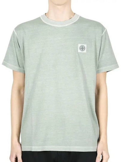 Logo Crew Neck Cotton Short Sleeve T-Shirt Sage - STONE ISLAND - BALAAN 2