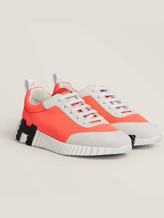 Bounce Canvas Low Top Sneakers Rose Neon Blanc - HERMES - BALAAN 2