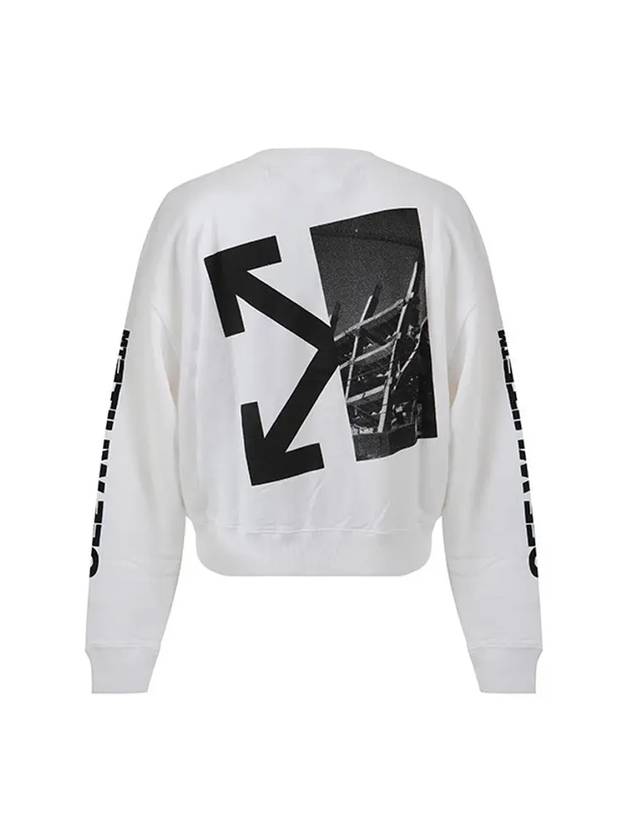 Split Arrow Logo Sweatshirt White - OFF WHITE - BALAAN.