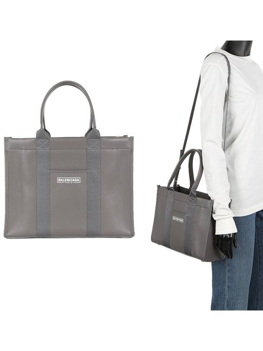 mini logo tote bag gray - BALENCIAGA - BALAAN.