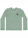 AZ T164 051 3 Ultra White Stripe Red Wappen Border Tee Green Men's Long Sleeve TShirt TSTEO - COMME DES GARCONS - BALAAN 1