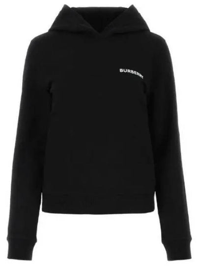 Horseferry Logo Print Cotton Hoodie Black - BURBERRY - BALAAN 2