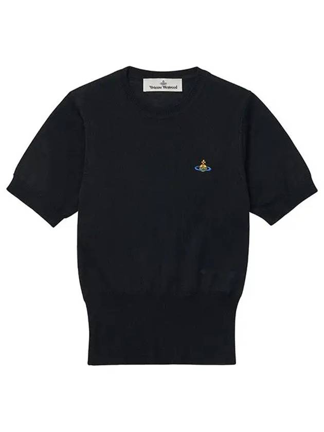 ORB Logo Short Sleeve Knit Top Black - VIVIENNE WESTWOOD - BALAAN 6