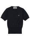 ORB Logo Short Sleeve Knit Top Black - VIVIENNE WESTWOOD - BALAAN 3