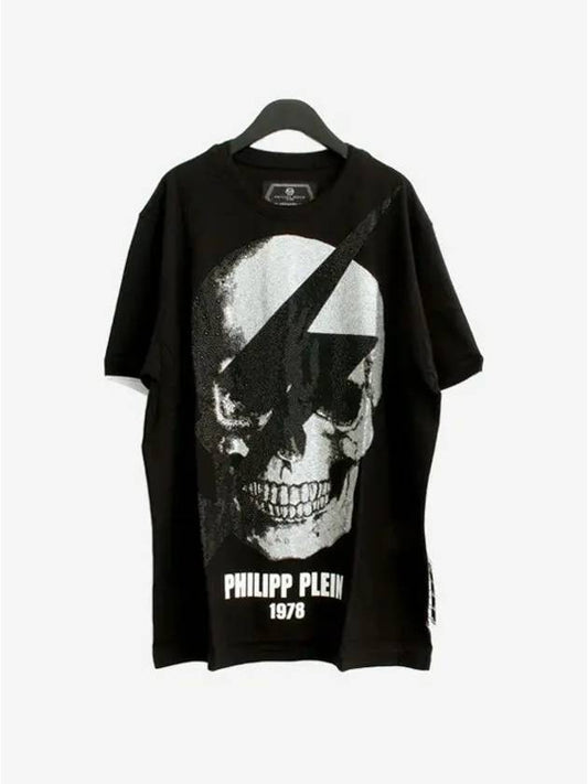 Men's Short Sleeve T-Shirt Black MTK3332 PJY002N 02 C 12 - PHILIPP PLEIN - BALAAN 1