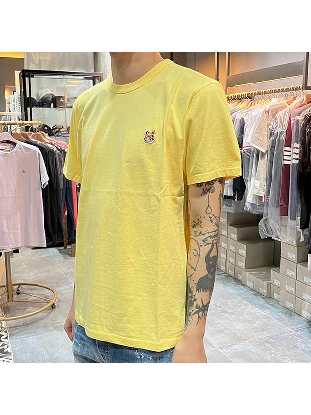 Fox Head Patch Classic Short Sleeve T-Shirt Yellow - MAISON KITSUNE - BALAAN 4