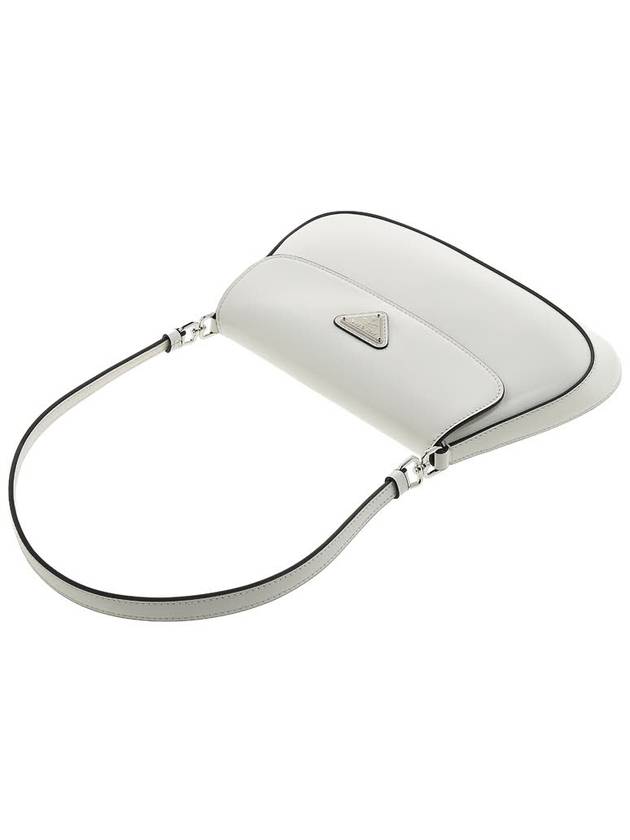 Cleo Brushed Leather Flap Shoulder Bag White - PRADA - 5