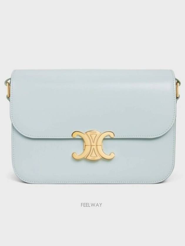 Classique Triomphe Shiny Calfskin Shoulder Bag Soft Blue - CELINE - BALAAN 2