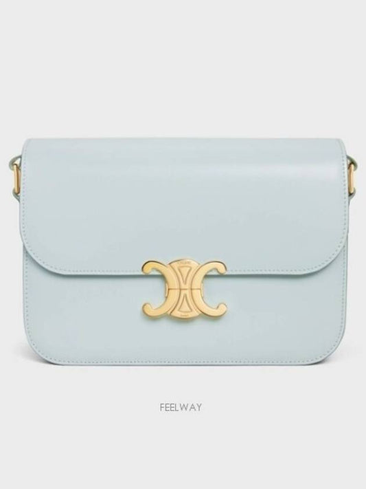 Classique Triomphe Shiny Calfskin Shoulder Bag Soft Blue - CELINE - BALAAN 2