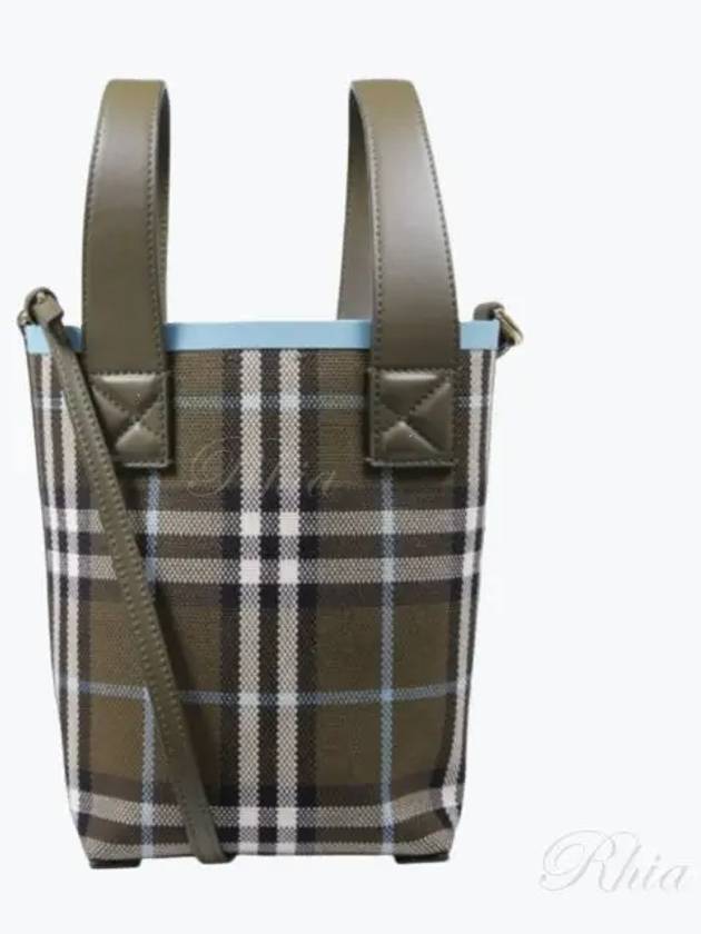 Mini London Check Tote Bag Olive - BURBERRY - BALAAN 2