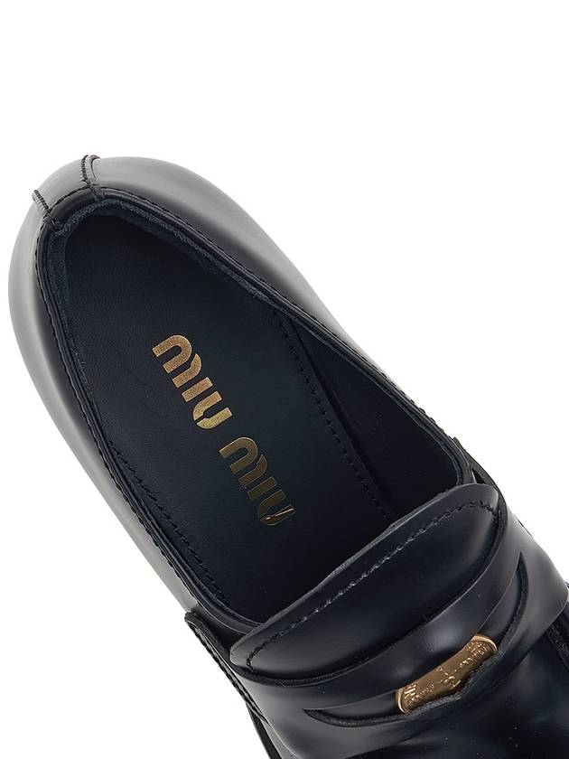 Penny Leather Loafers Black - MIU MIU - BALAAN 8